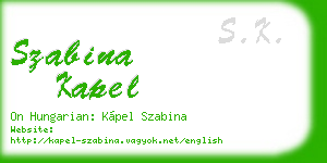szabina kapel business card