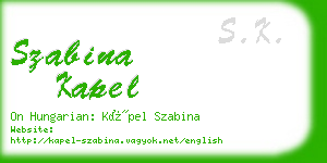 szabina kapel business card